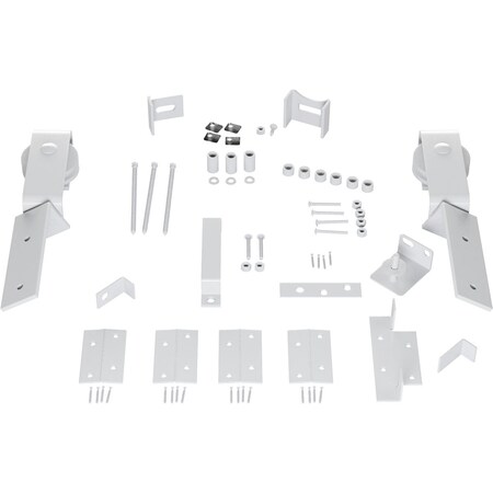 Ekena Millwork Barnfold J-Strap 2-Door Hardware Set for 1 1/4" to 1 3/8" Doors, Rocket White GB6007M2HRW